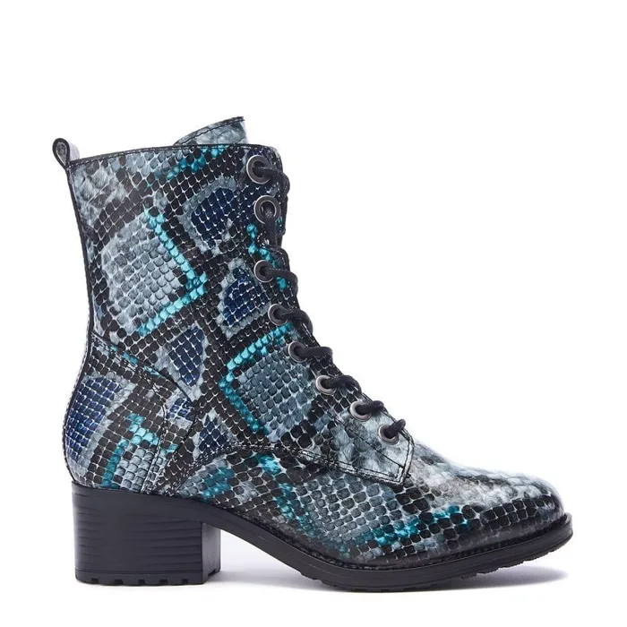 Women Moda In Pelle MidCalf Boots Bezzie Grey 8211 Multi Snake Multi Snake Print Leather