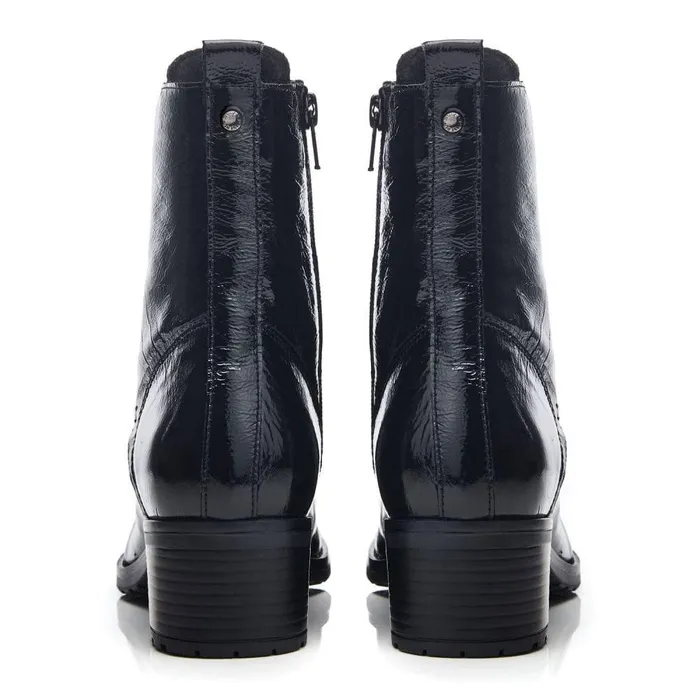 Women Moda In Pelle MidCalf Boots Bezzie Jet Black Patent Leather