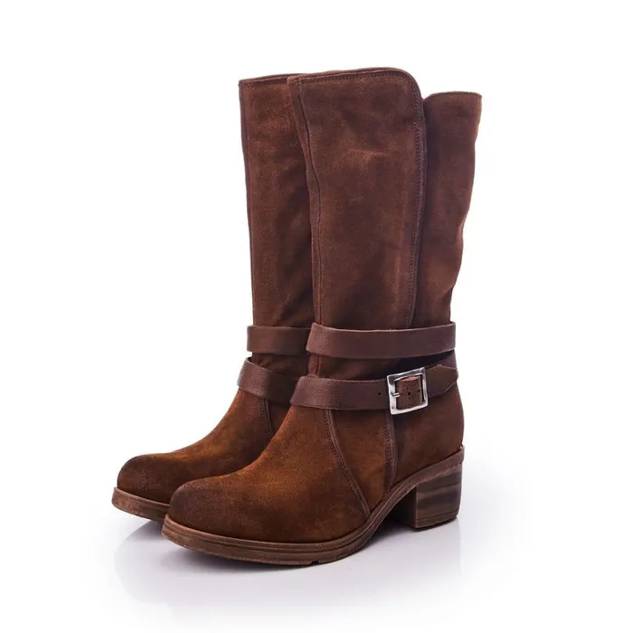Women Moda In Pelle MidCalf Boots Brinley Tan Suede
