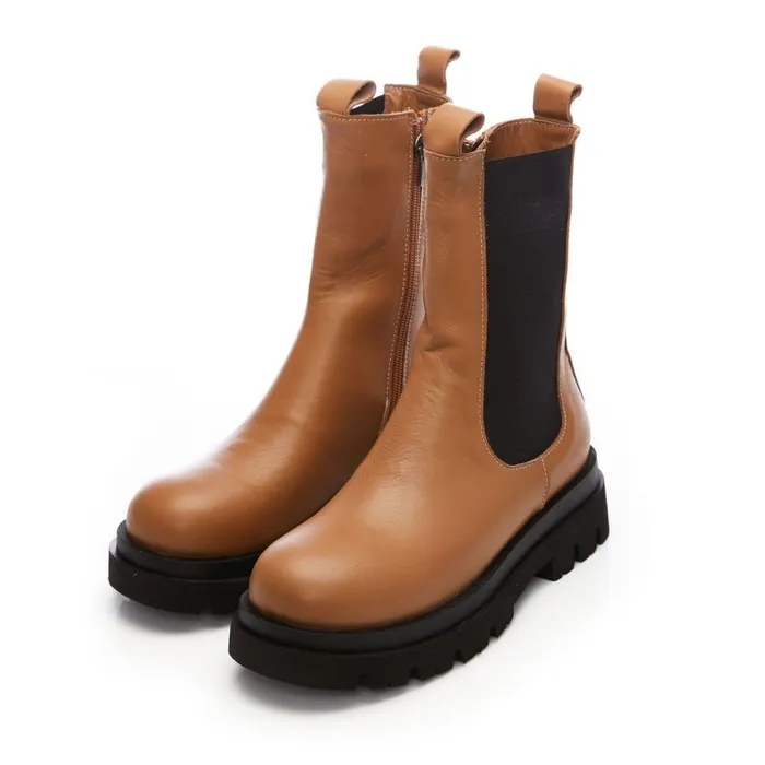 Women Moda In Pelle MidCalf Boots Bsoleful BPuncher Tan Leather