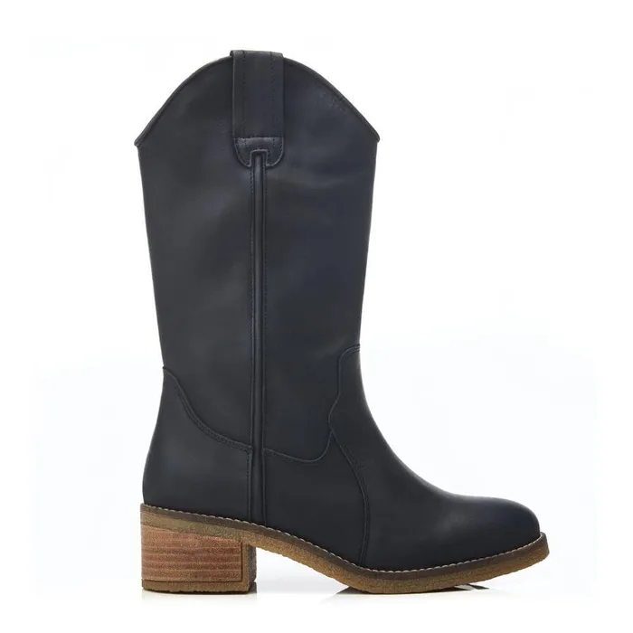 Women Moda In Pelle MidCalf Boots Dana Black Leather