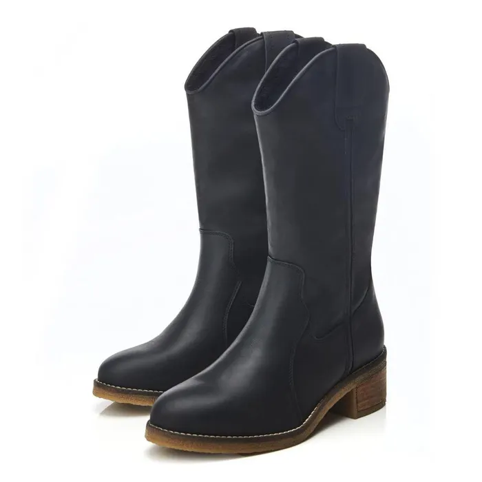 Women Moda In Pelle MidCalf Boots Dana Black Leather