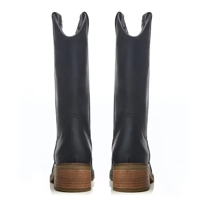 Women Moda In Pelle MidCalf Boots Dana Black Leather