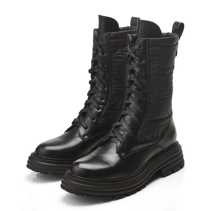 Women Moda In Pelle MidCalf Boots Dulcie Black Porvair
