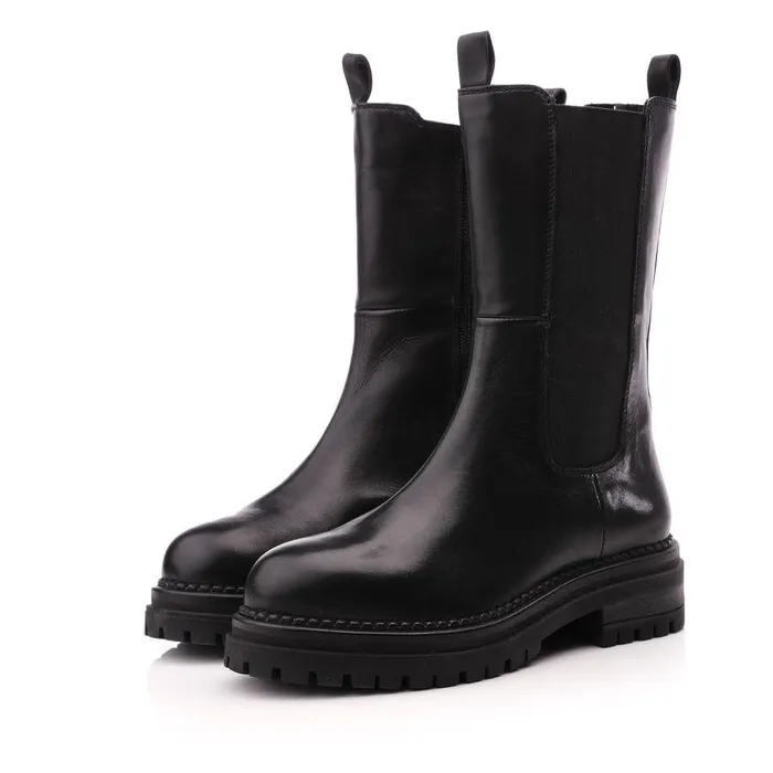 Women Moda In Pelle MidCalf Boots Giala Black Leather