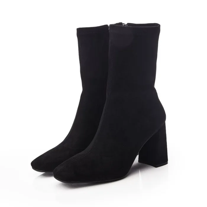 Women Moda In Pelle MidCalf Boots Myler Black Alcantara