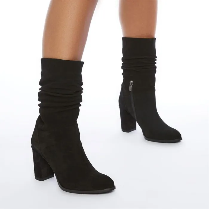 Women Moda In Pelle MidCalf Boots Rogue Black Suede