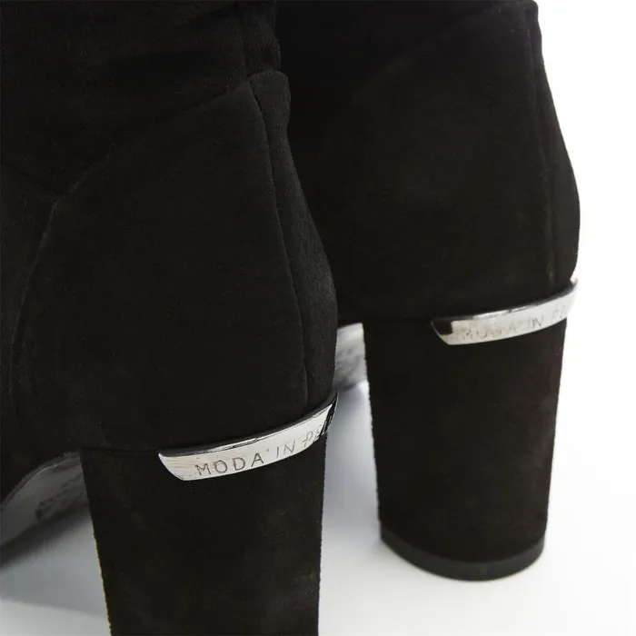 Women Moda In Pelle MidCalf Boots Rogue Black Suede