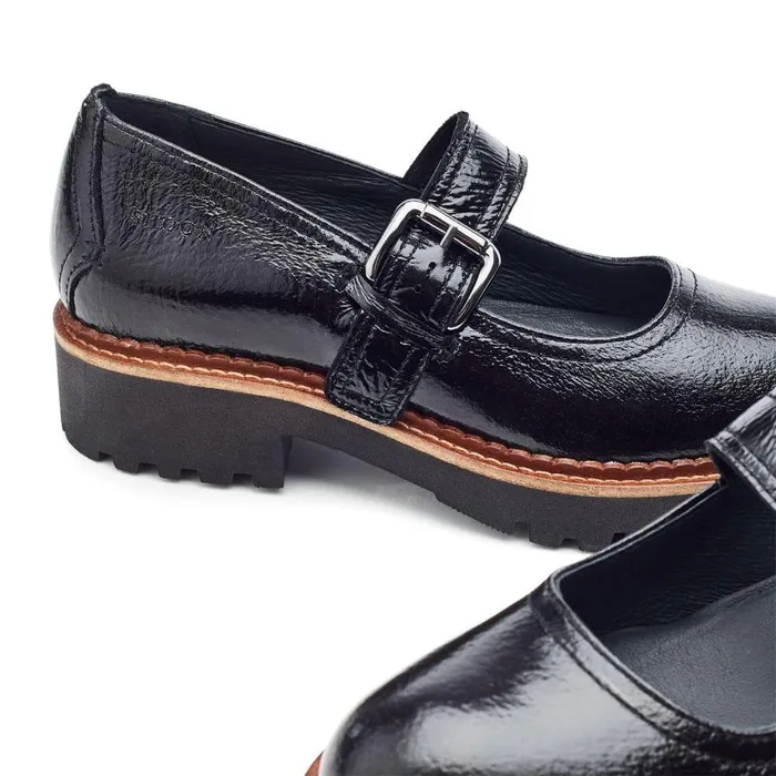 Women Moda In Pelle Mid Heel Shoes Shoon Sh Emberley Black Patent Leather