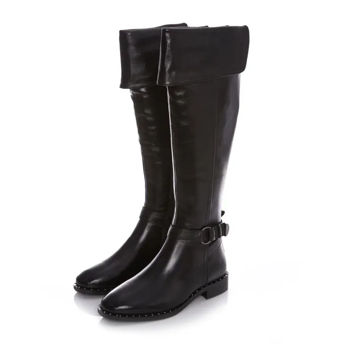 Women Moda In Pelle Over The Knee Boots Tori Black Leather