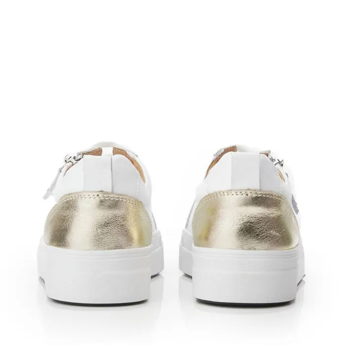 Women Moda In Pelle Platform Trainers Bsoleful BVisti WhiteGold Leather