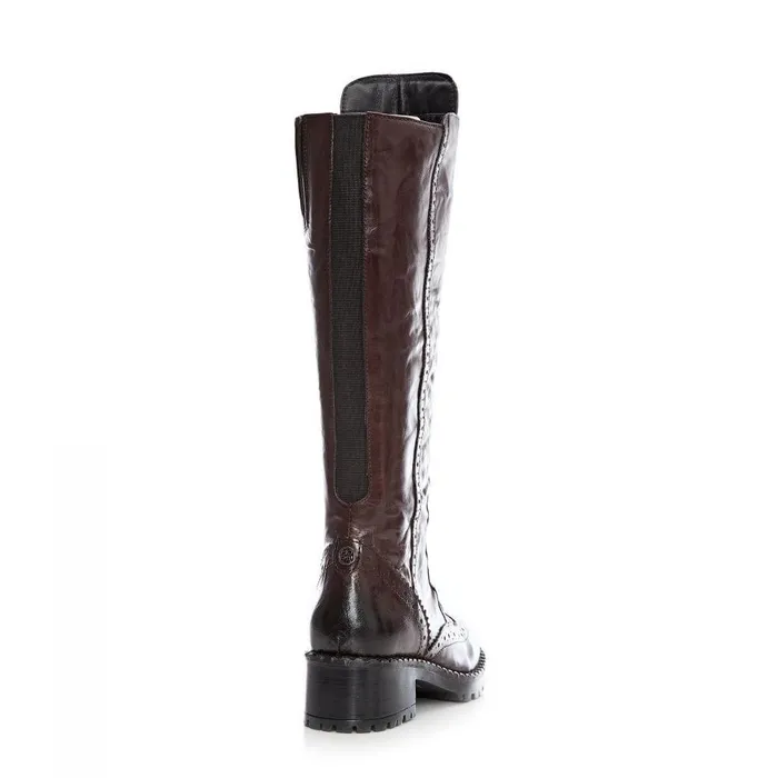 Women Moda In Pelle Riding And Flat Boots Liberto Burgundy Leather