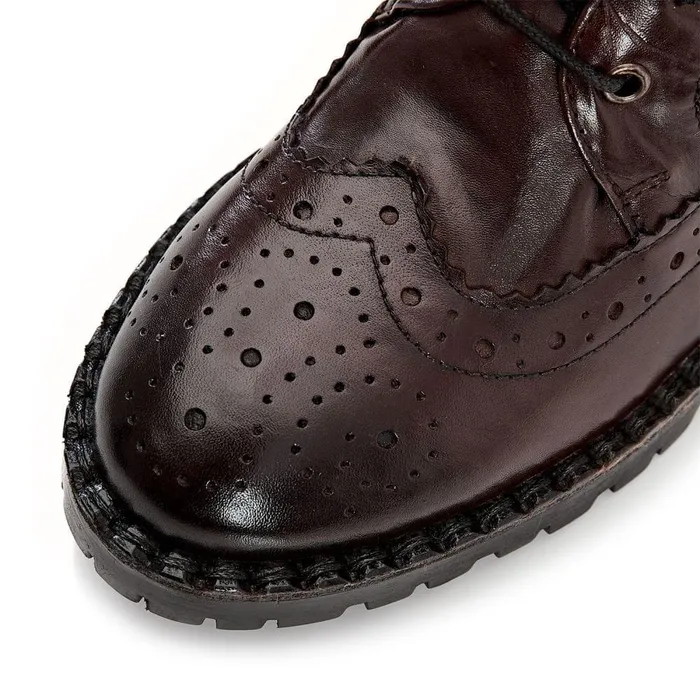 Women Moda In Pelle Riding And Flat Boots Liberto Burgundy Leather