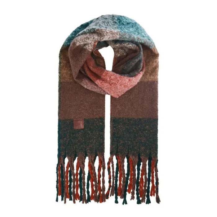 Women Moda In Pelle Scarves Asterscarf Green Textile