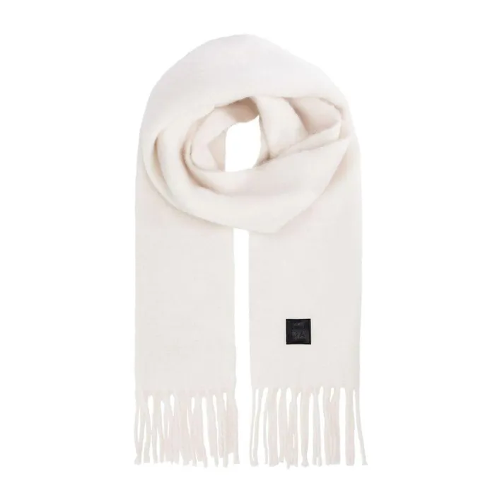 Women Moda In Pelle Scarves Sareyahscarf Cream Textile