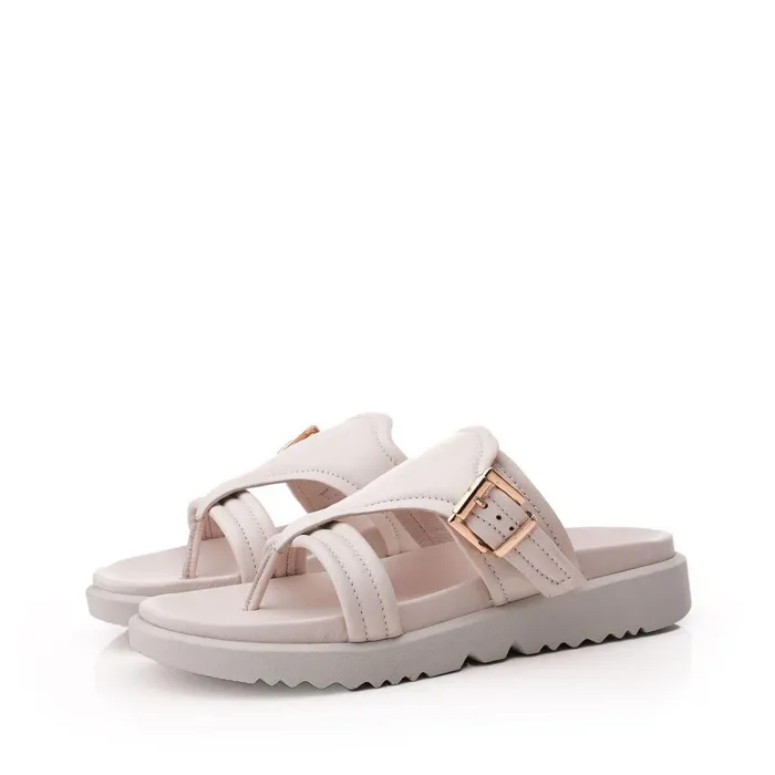 Women Moda In Pelle Slider Sandals Shoon Sh Impost Off White Leather Women Moda In Pelle Slider Sandals Shoon Sh Impost Off White Leather