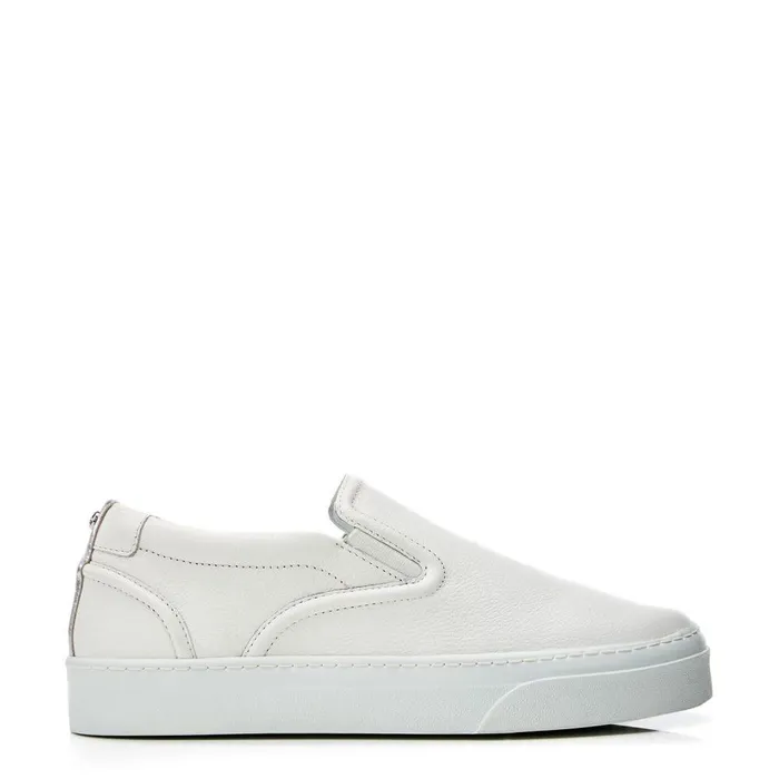 Women Moda In Pelle SlipOn Trainers Adreenia White Leather