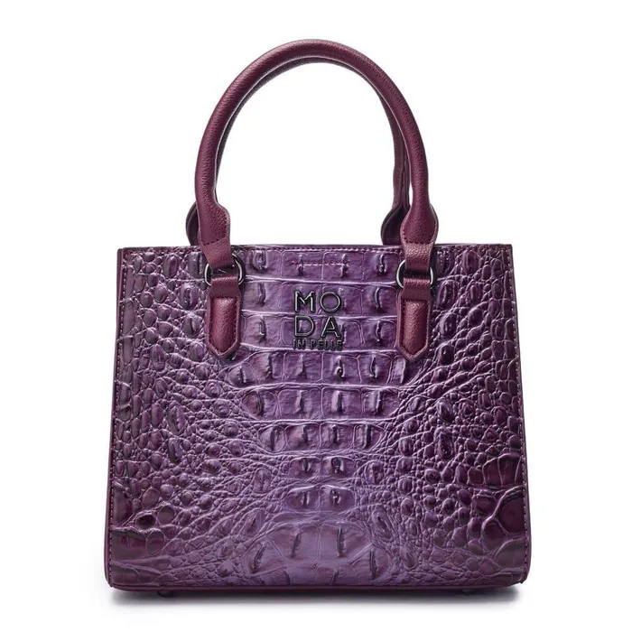 Women Moda In Pelle Tote Bags Bryce Bag Purple Porvair