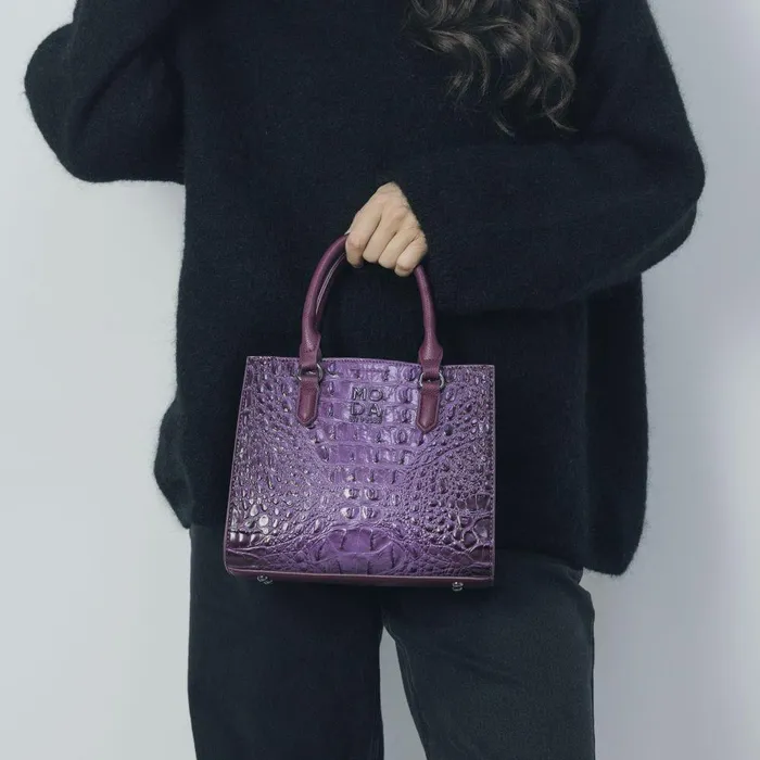 Women Moda In Pelle Tote Bags Bryce Bag Purple Porvair