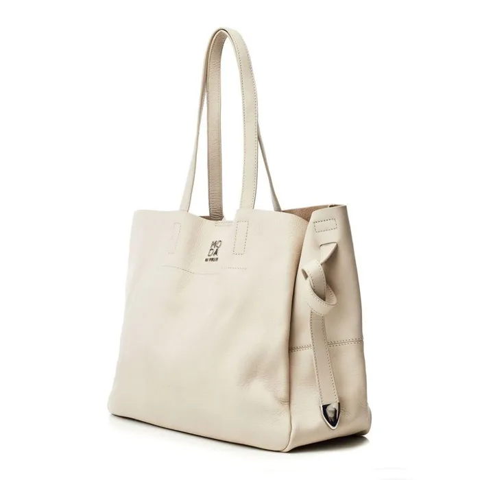 Women Moda In Pelle Tote Bags Indiana Bag Off White Leather