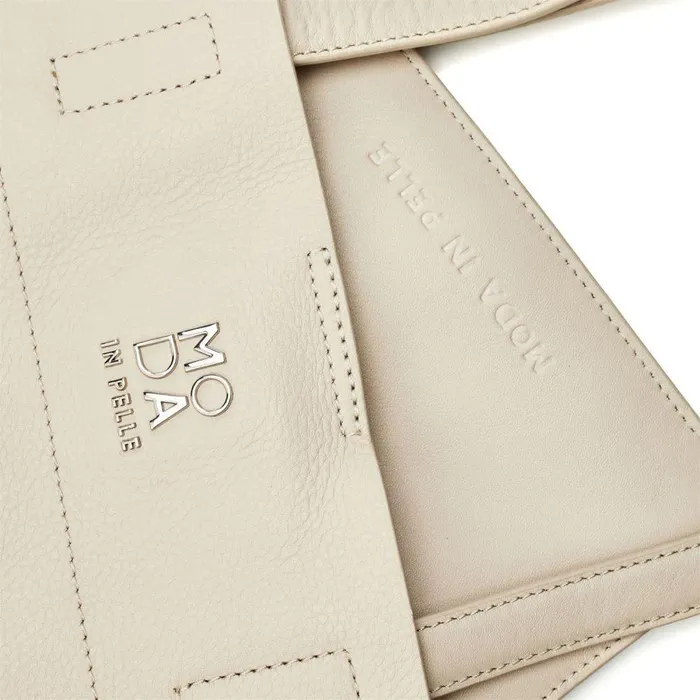 Women Moda In Pelle Tote Bags Indiana Bag Off White Leather