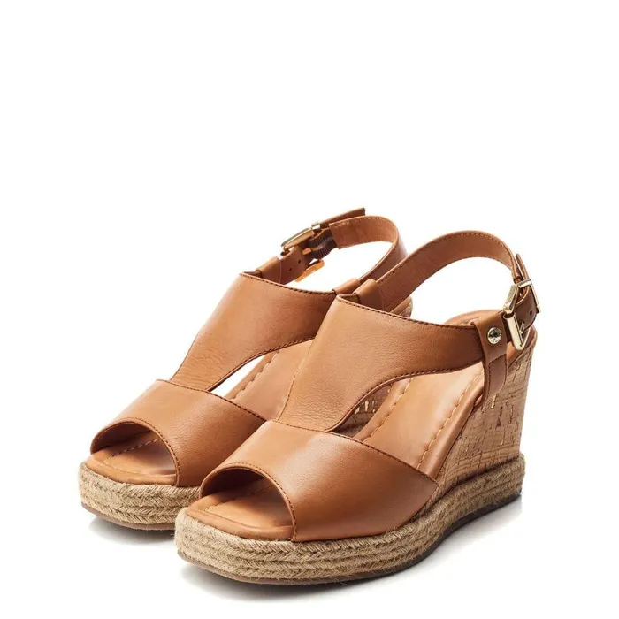 Women Moda In Pelle Wedge Sandals Petrina Tan Leather