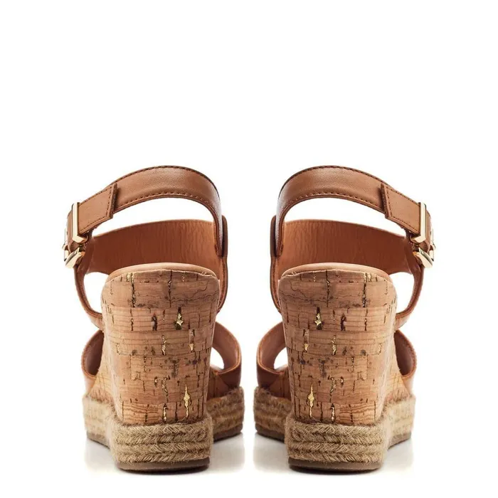 Women Moda In Pelle Wedge Sandals Petrina Tan Leather