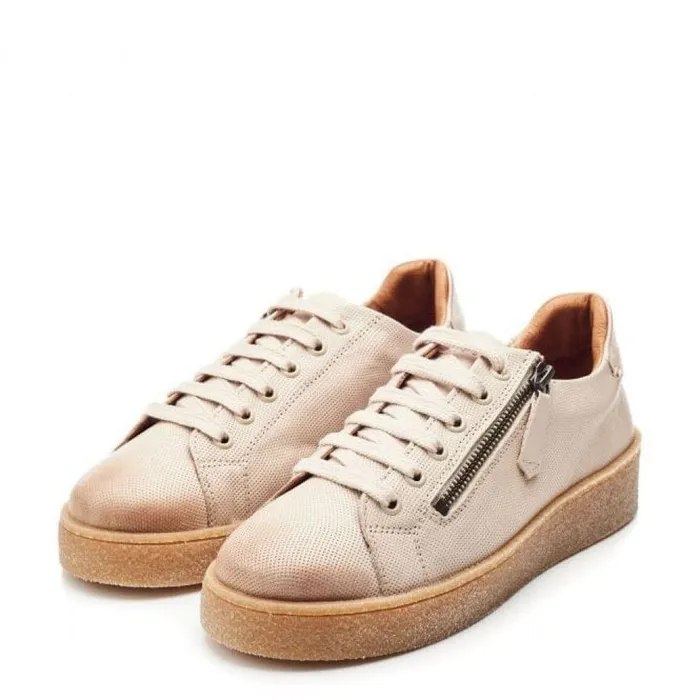 Women Moda In Pelle Wedge Trainers Shoon Sh Elston Off White Leather