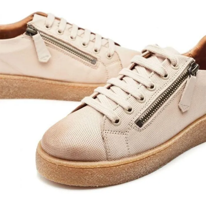 Women Moda In Pelle Wedge Trainers Shoon Sh Elston Off White Leather