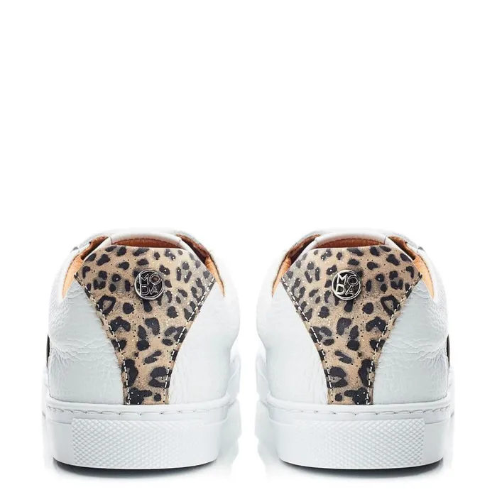 Women Moda In Pelle White Trainers Arzal WhiteNavy Leather