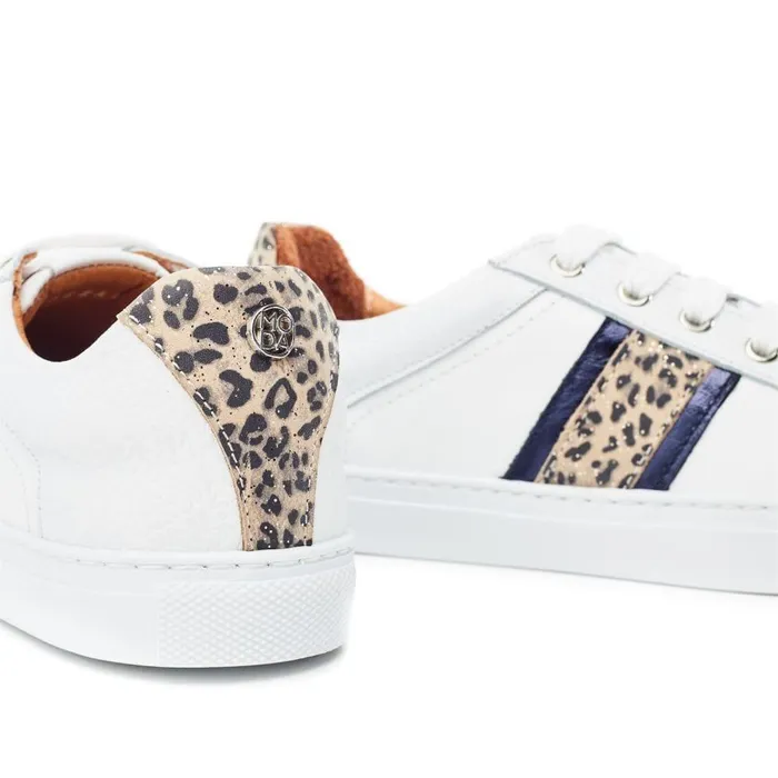 Women Moda In Pelle White Trainers Arzal WhiteNavy Leather