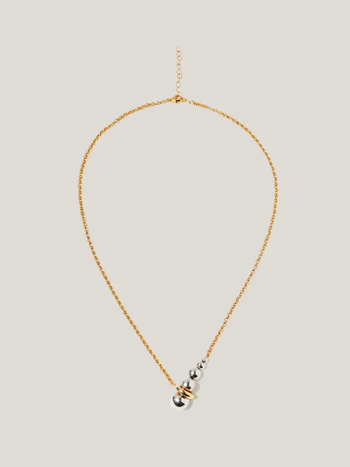 Women Molten Bead Necklace Multi Jigsaw Party