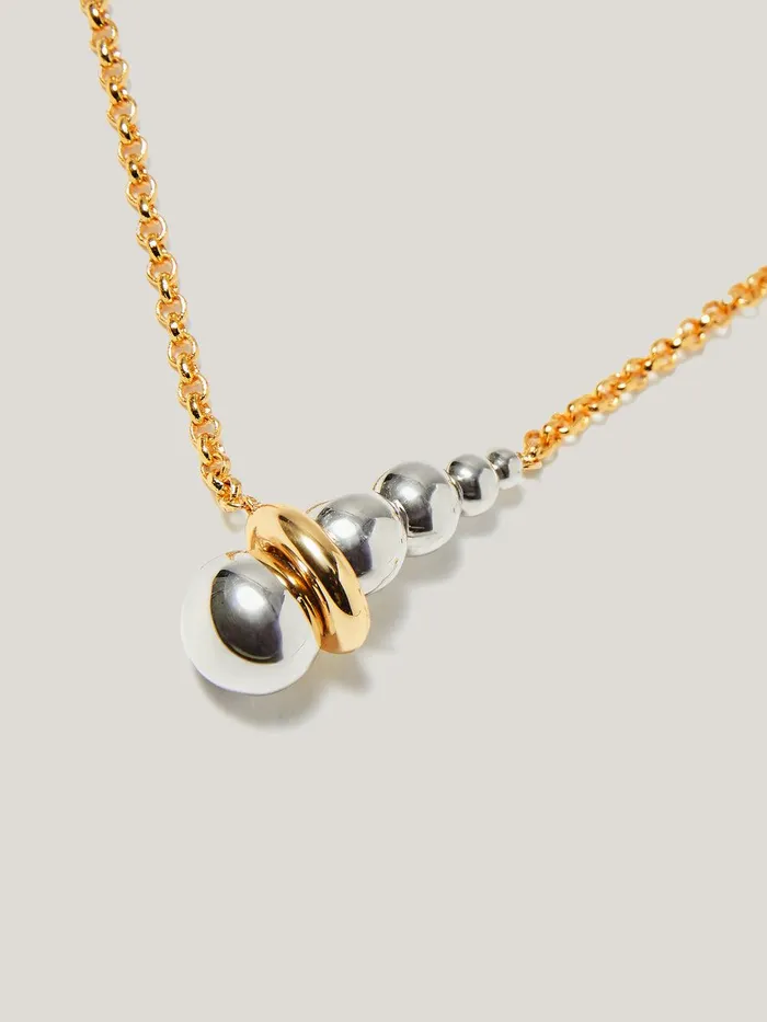 Women Molten Bead Necklace Multi Jigsaw Party