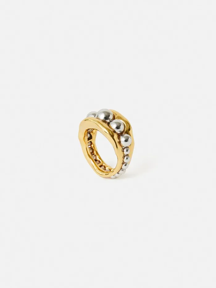 Women Molten Bead Ring Multi Jigsaw Jewellery