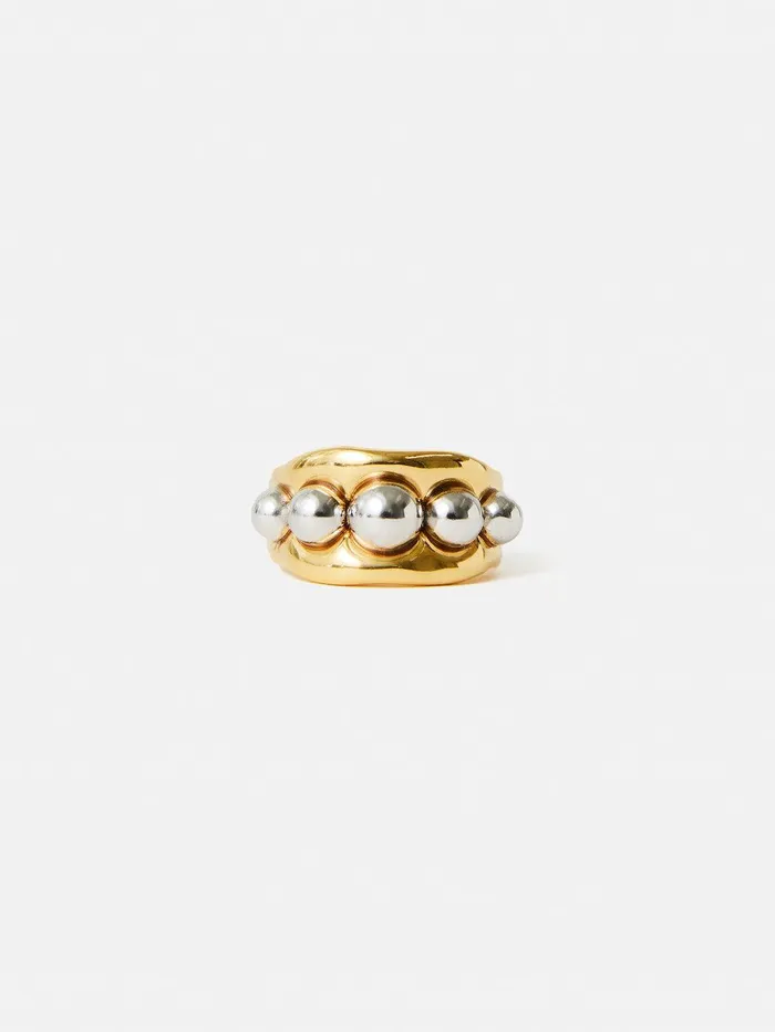 Women Molten Bead Ring Multi Jigsaw Jewellery
