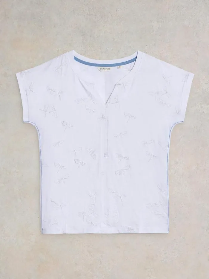 Women NELLY NOTCH NECK EMBROIDERED TEE Brilliant White White Stuff Tops and Tees Women NELLY NOTCH NECK EMBROIDERED TEE Brilliant White White Stuff Tops and Tees