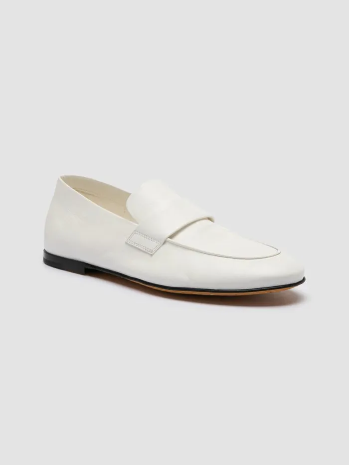 Women Officine Creative Footwear BLAIR 001 White Leather Loafers Women Officine Creative Footwear BLAIR 001 White Leather Loafers