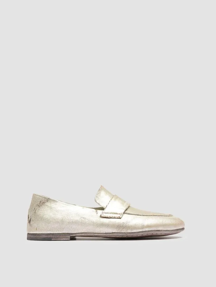 Women Officine Creative Footwear BLAIR DD 001 Gold Leather Penny Loafers