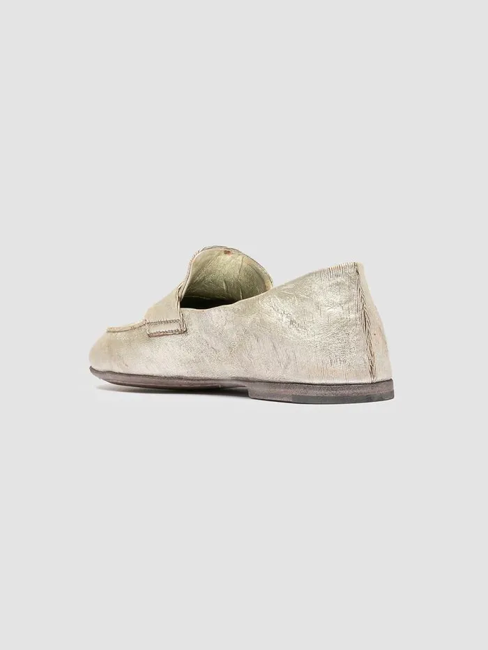 Women Officine Creative Footwear BLAIR DD 001 Gold Leather Penny Loafers Women Officine Creative Footwear BLAIR DD 001 Gold Leather Penny Loafers