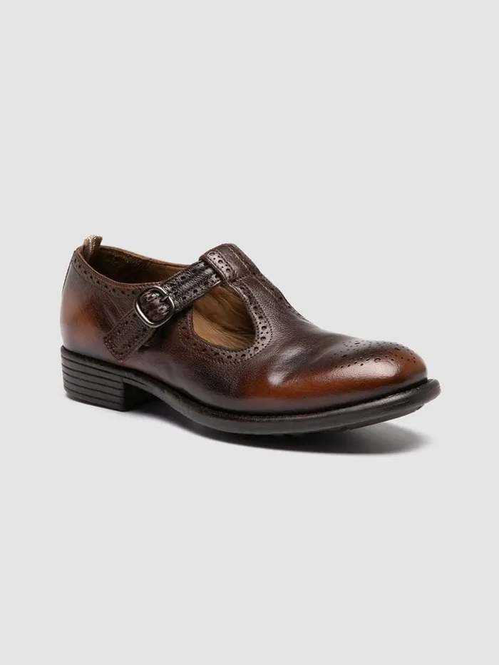 Women Officine Creative Footwear CALIXTE 071 Brown Leather TBar Shoes Women Officine Creative Footwear CALIXTE 071 Brown Leather TBar Shoes