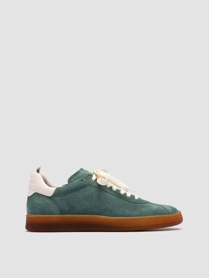 Women Officine Creative Footwear DESTINY 101 Green Leather And Suede Low Top Sneakers