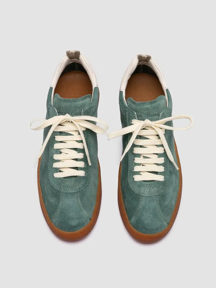 Women Officine Creative Footwear DESTINY 101 Green Leather And Suede Low Top Sneakers