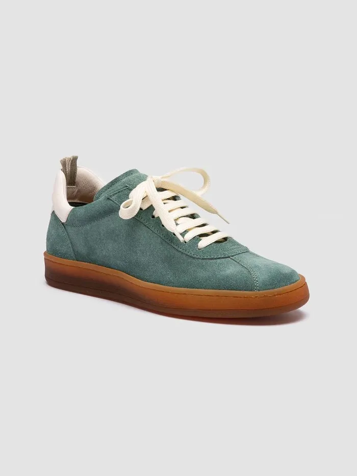 Women Officine Creative Footwear DESTINY 101 Green Leather And Suede Low Top Sneakers