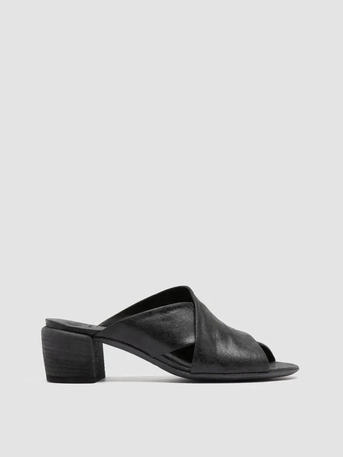 Women Officine Creative Footwear HADRY 007 Black Leather Slide Sandals