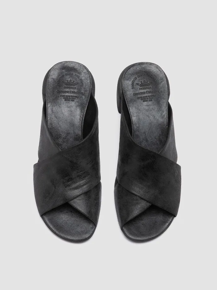 Women Officine Creative Footwear HADRY 007 Black Leather Slide Sandals