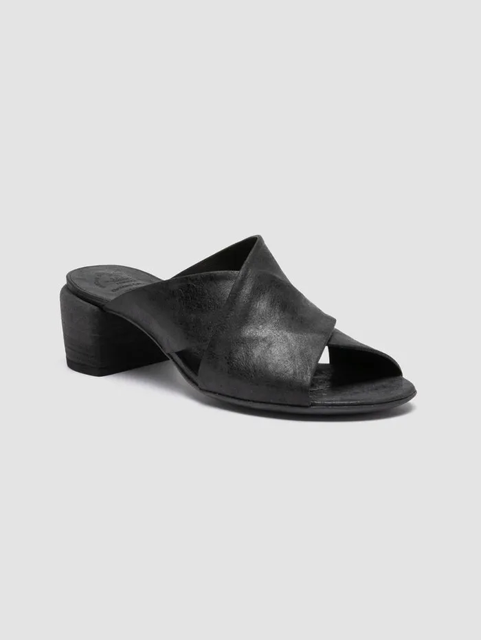 Women Officine Creative Footwear HADRY 007 Black Leather Slide Sandals