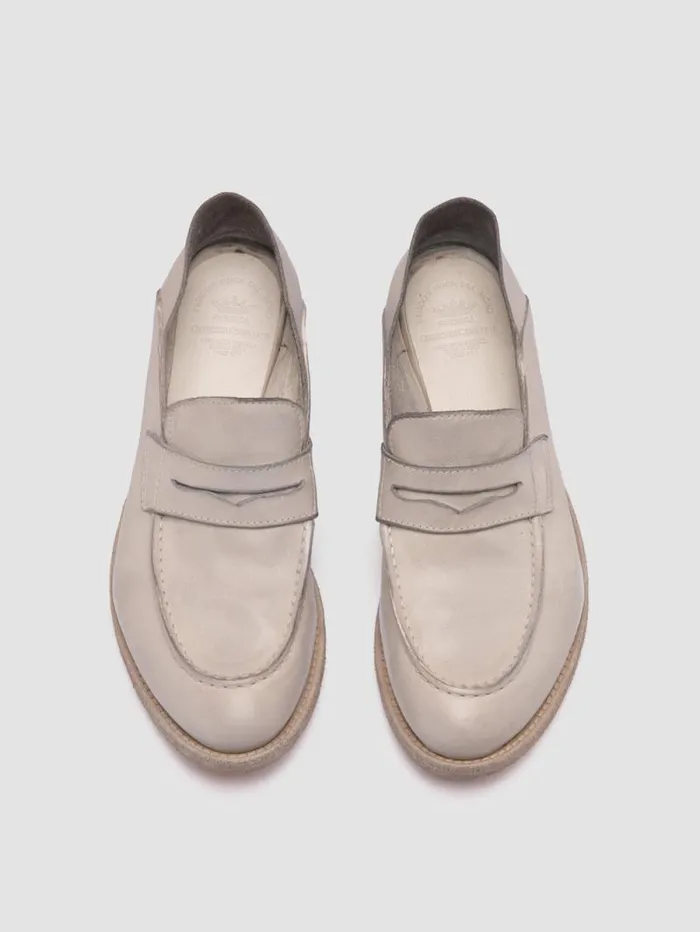 Women Officine Creative Footwear LEXIKON 516 White Leather Penny Loafers Women Officine Creative Footwear LEXIKON 516 White Leather Penny Loafers