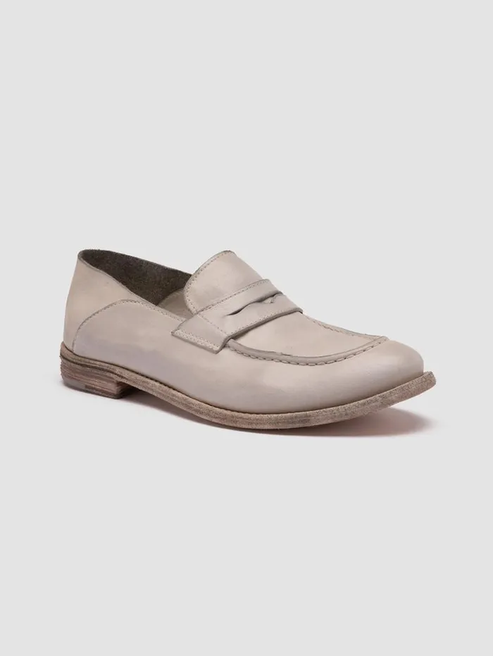 Women Officine Creative Footwear LEXIKON 516 White Leather Penny Loafers Women Officine Creative Footwear LEXIKON 516 White Leather Penny Loafers