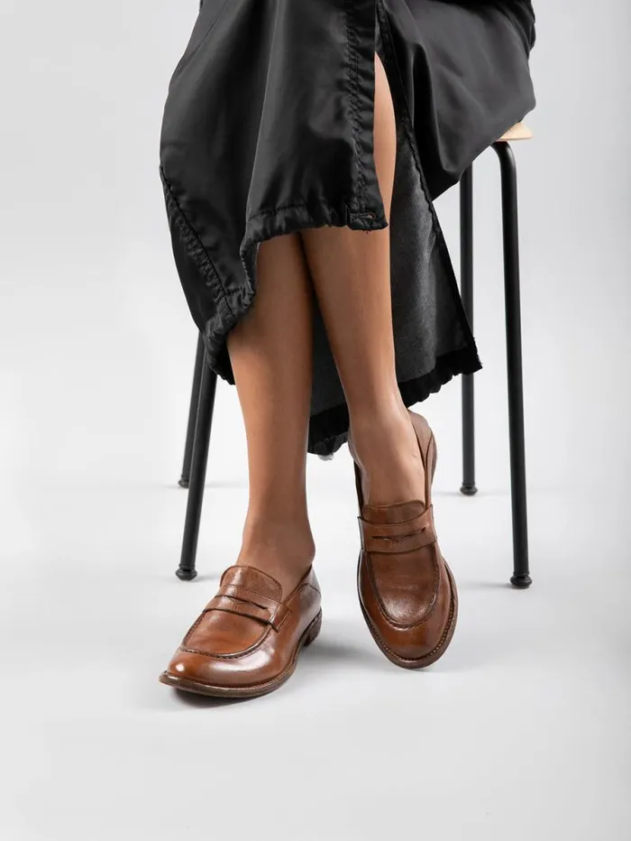 Women Officine Creative Footwear LEXIKON 516 White Leather Penny Loafers Women Officine Creative Footwear LEXIKON 516 White Leather Penny Loafers