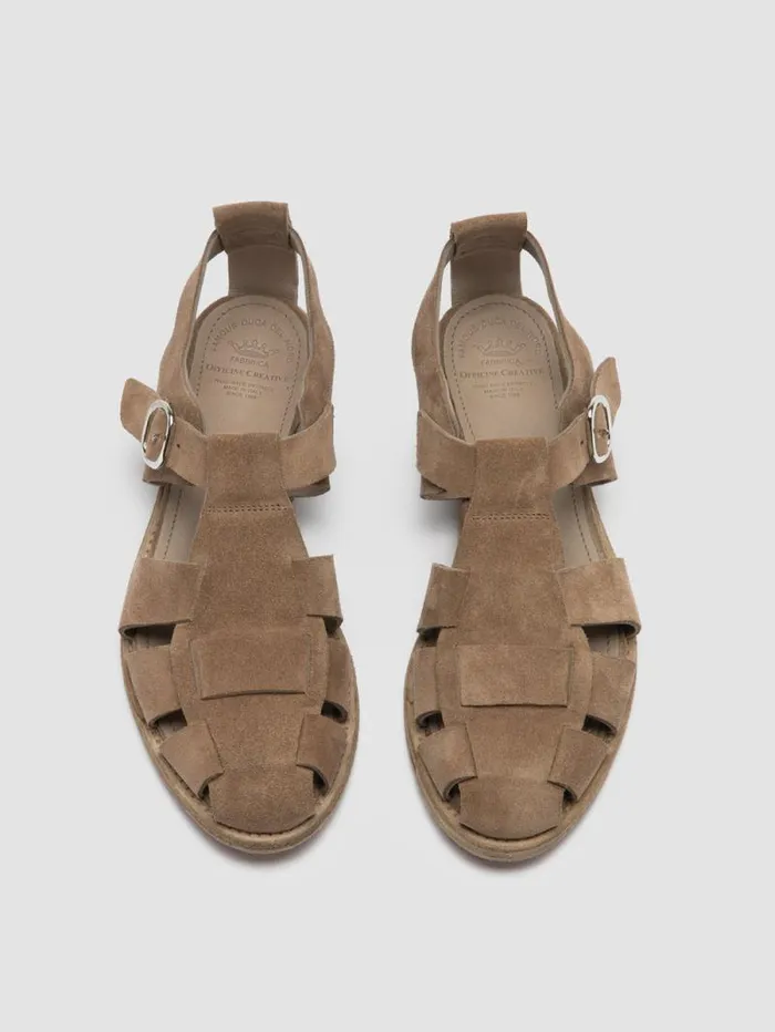 Women Officine Creative Footwear LEXIKON 536 Taupe Suede Sandals Women Officine Creative Footwear LEXIKON 536 Taupe Suede Sandals